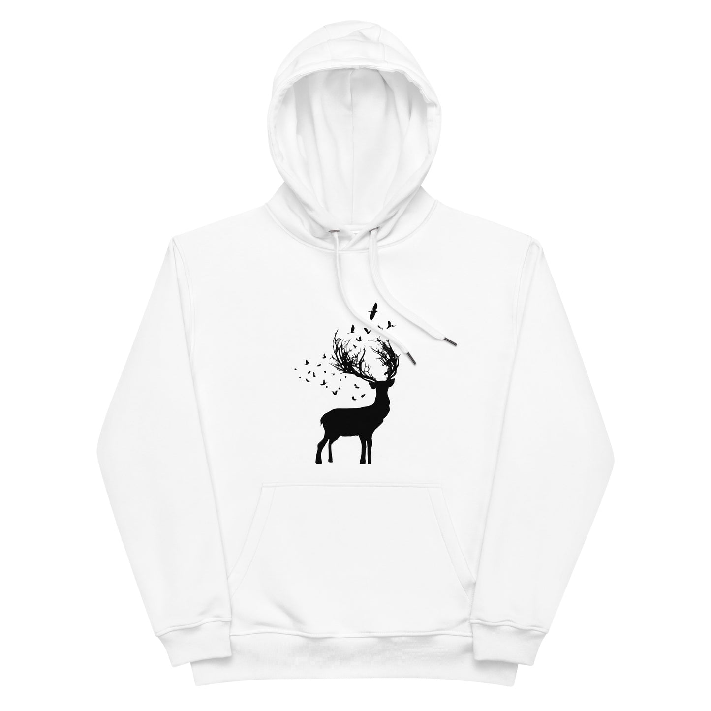 Deer With Birds in its Antlers - Premium eco hoodie by Relephants