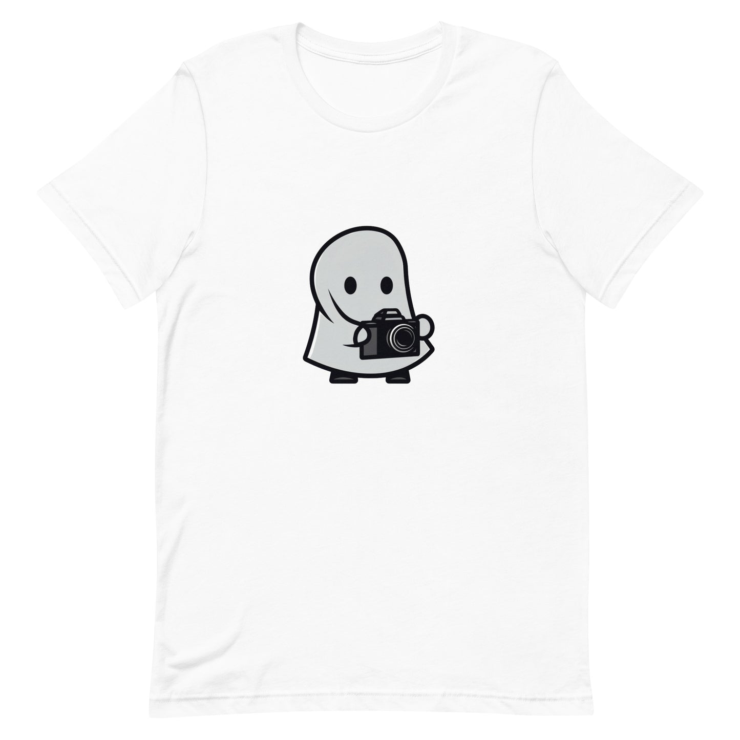 Little Ghost with Camera - Unisex t-shirt by Relephants