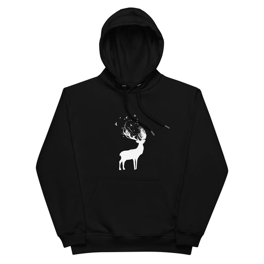 Deer with Birds in Antlers - Premium eco hoodie by Relephants