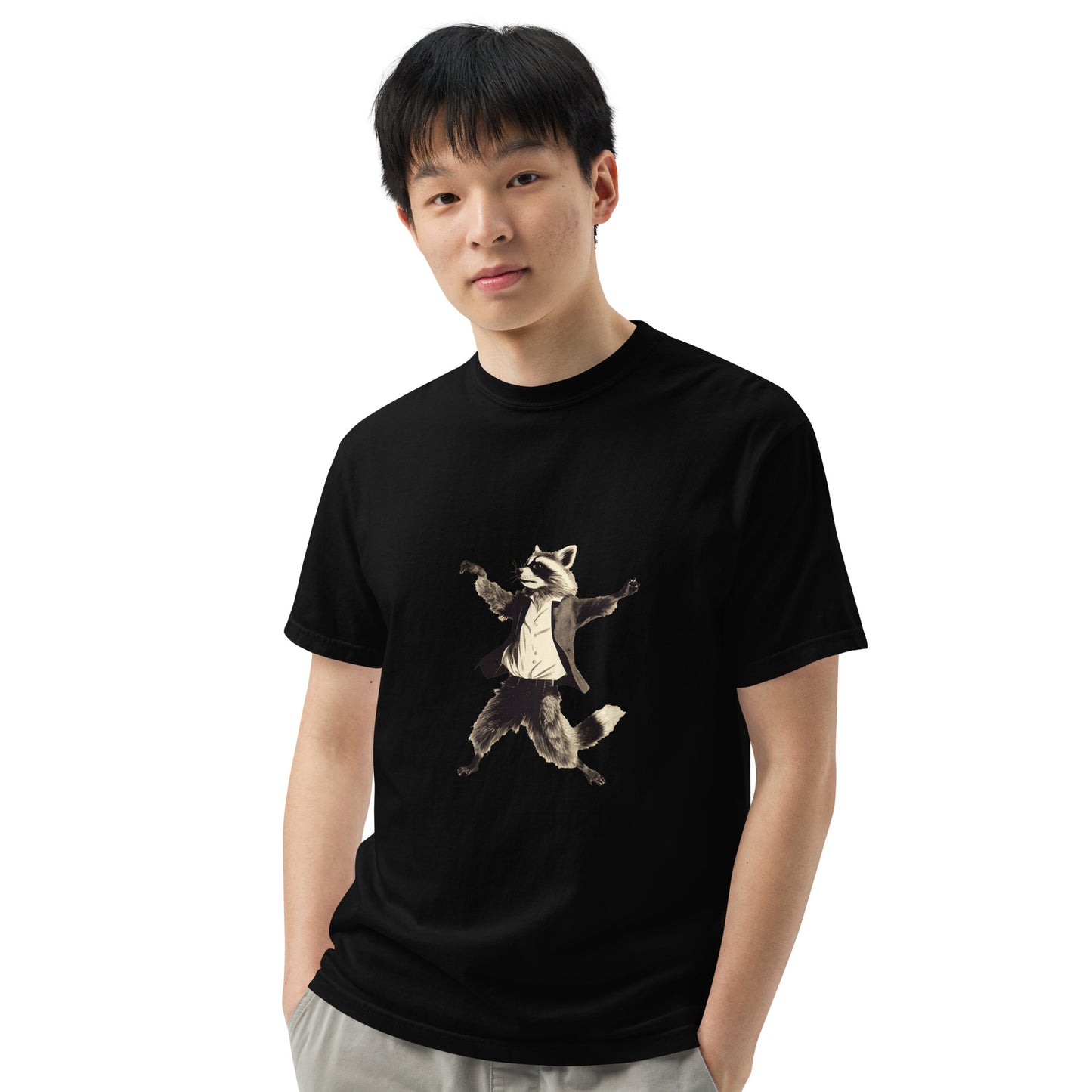 Dancing Raccoon - Unisex garment-dyed heavyweight t-shirt