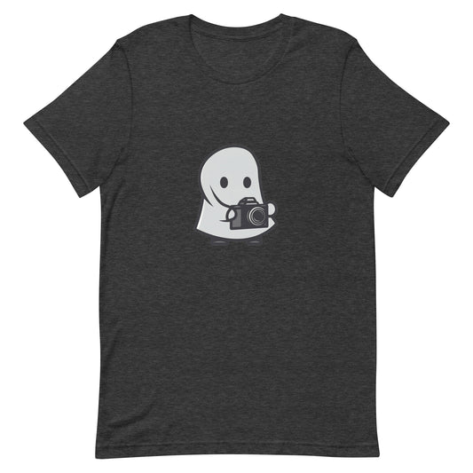 Little Ghost with Camera - Unisex t-shirt by Relephants