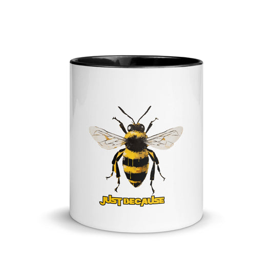 Just Because - White Bee Mug with Color Inside (yellow or black) by Relephants