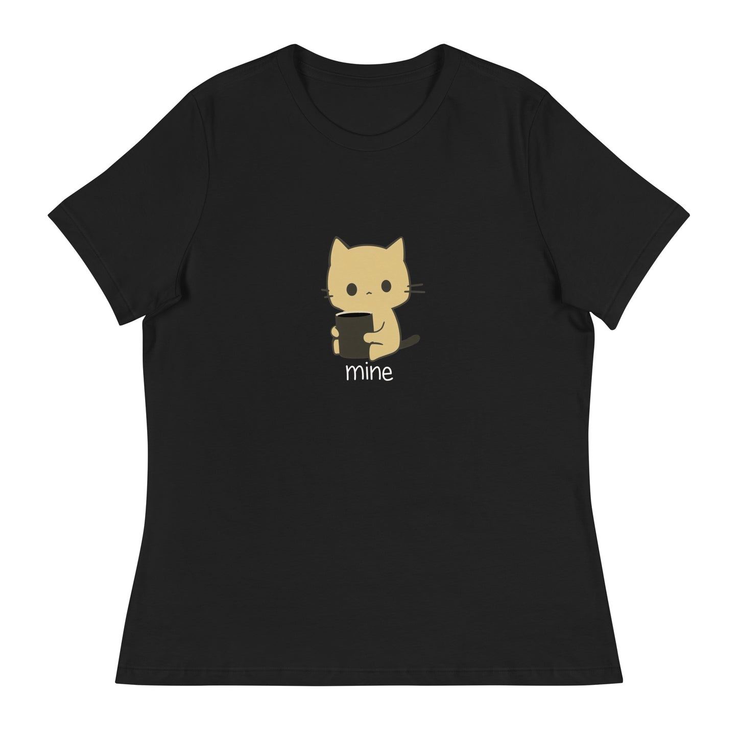 Coffee Cat does not want to share -  Women's Relaxed T-Shirt by Relephants