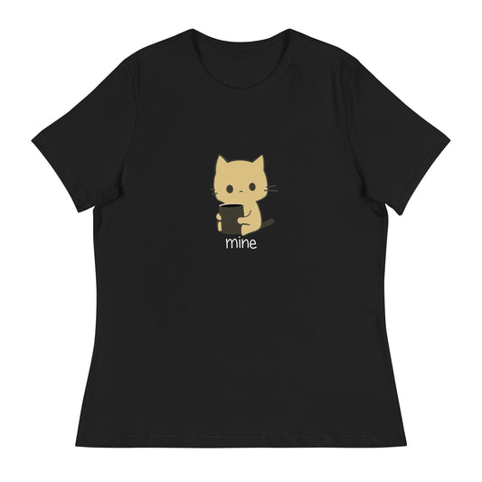 Coffee Cat does not want to share -  Women's Relaxed T-Shirt by Relephants