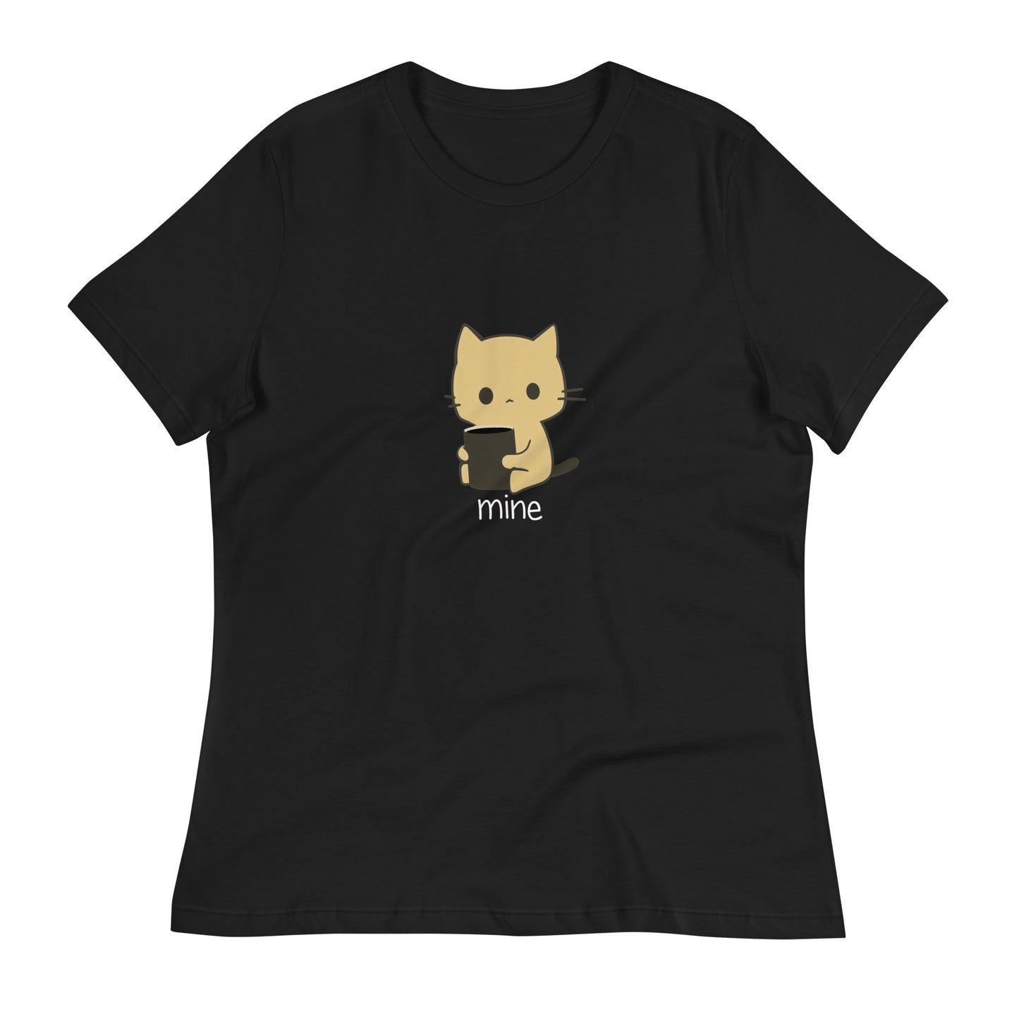 Coffee Cat does not want to share -  Women's Relaxed T-Shirt by Relephants