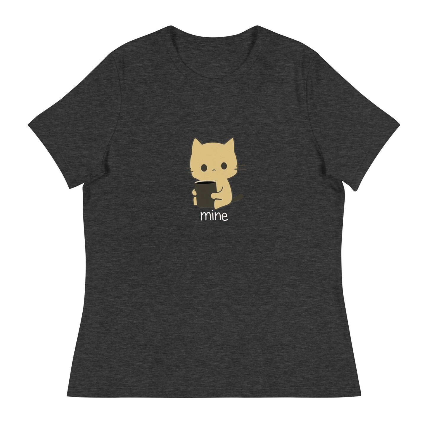 Coffee Cat does not want to share -  Women's Relaxed T-Shirt by Relephants